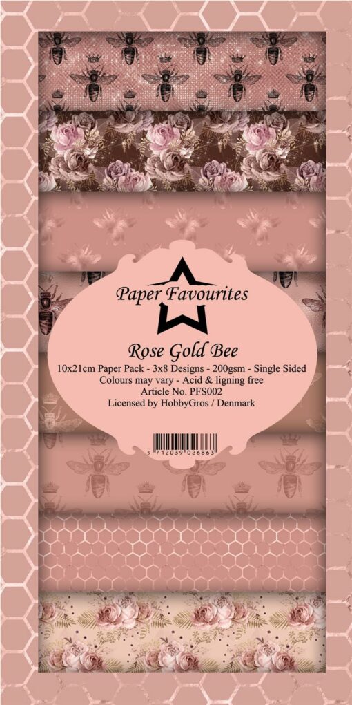 Karton slimcard / Rose gold bee / Paper favourite
